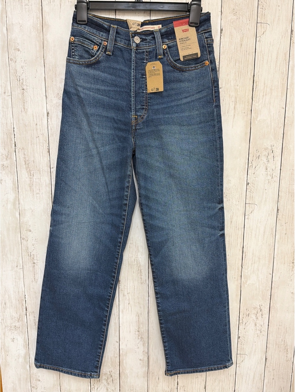 New Levi's Ribcage Straight Ankle Womens 26 x 27 Jeans High Rise Slim Fit